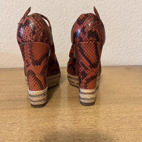 Brian Atwood orange snakeskin espadrilles - Picture 3 of 5